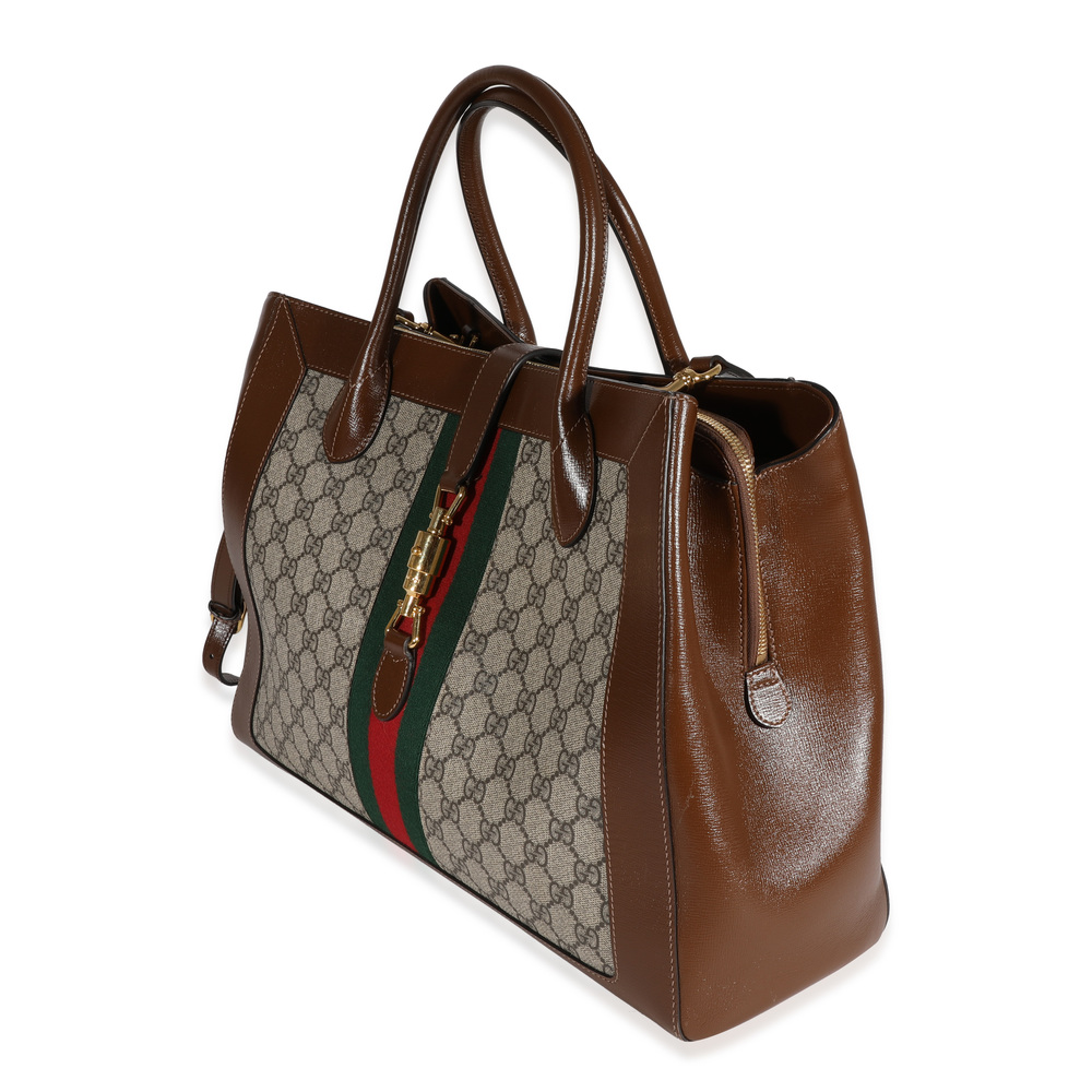 GUCCI GG Supreme & Web Jackie 1961 Large Tote - Picture 4 of 6